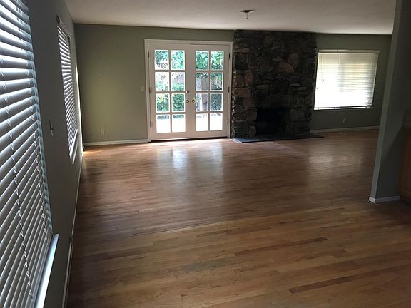 Dining room and living room - French doors to deck, fire pla