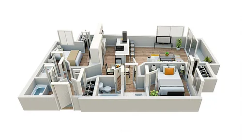 Floor plan 2 Bedroom 2 Bathroom