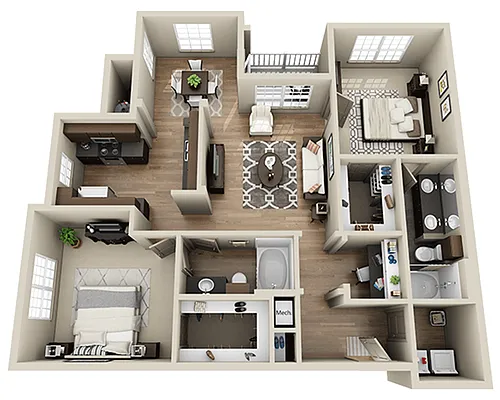 Floor plan Plan J (B2D)