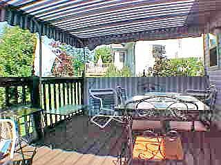 Awning covered deck