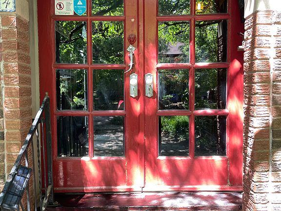 Front door, closed