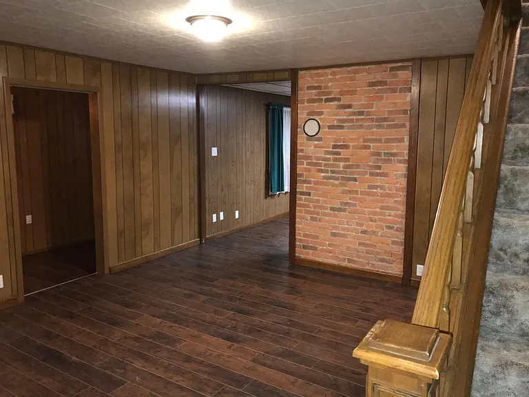 Exposed Brick in the Dining Room. New LED lighting.