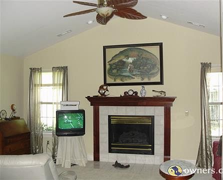 Den has peaked ceiling