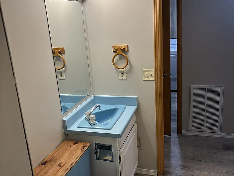Retro style downstairs 3/4 bath