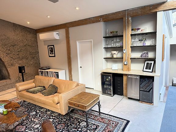 Record player and bar area of main living room.