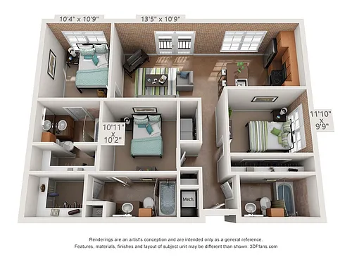 Floor plan 3 Bedroom A