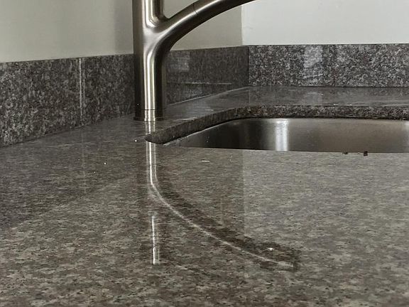 Granite kitchen counter with undermount sink