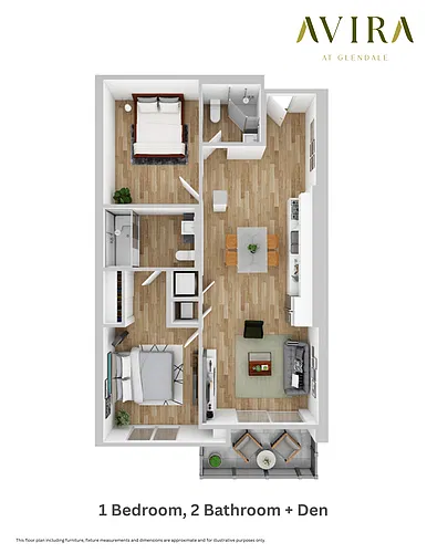 Floor plan 1 Bedroom 2 Bathroom + Guest Suite (Type A)