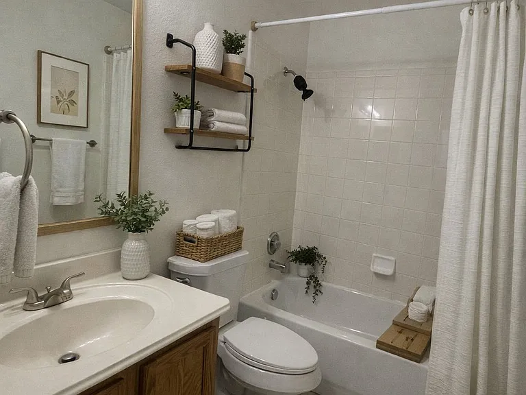 Virtually staged bathroom