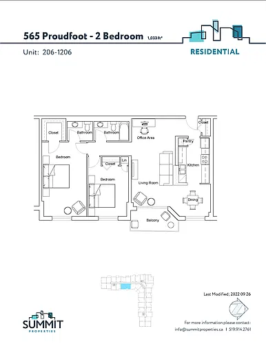 Floor plan 2 bedroom 2 Bed 1.5 Bath 9