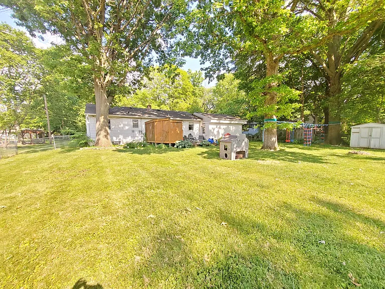 Fenced in backyard
