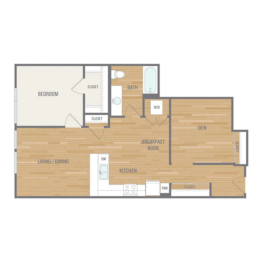 Floor plan 1Bed+DenD