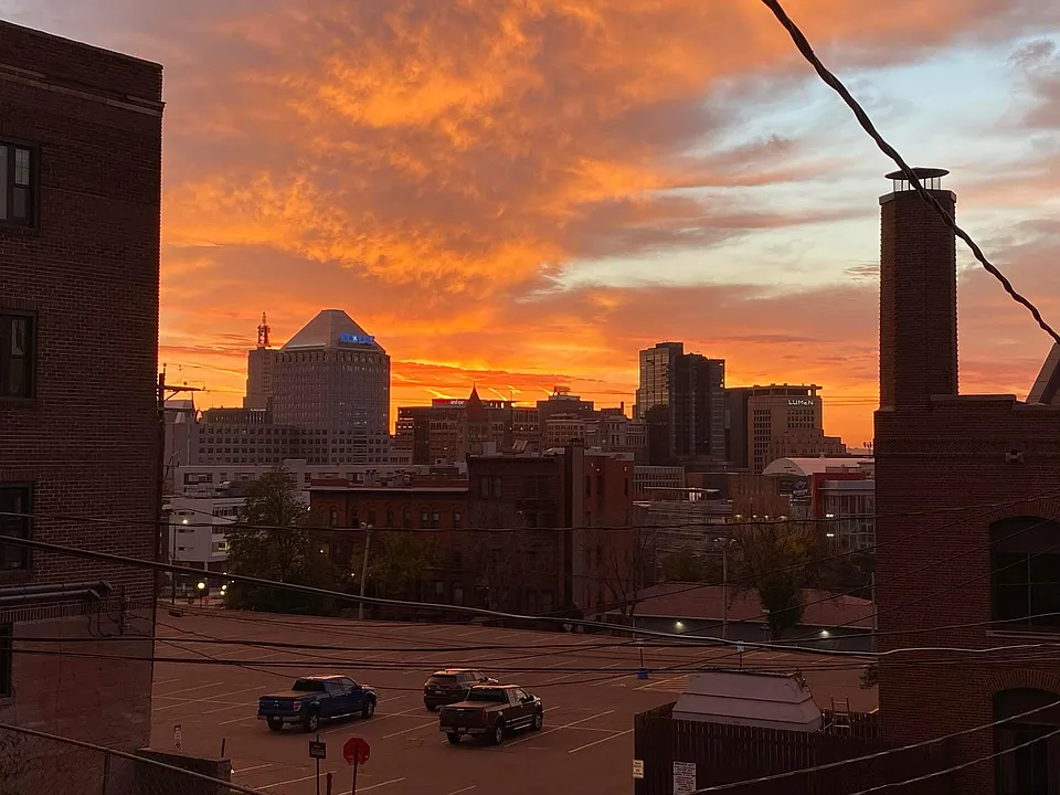 View of downtown St. Paul from deck and living room windows