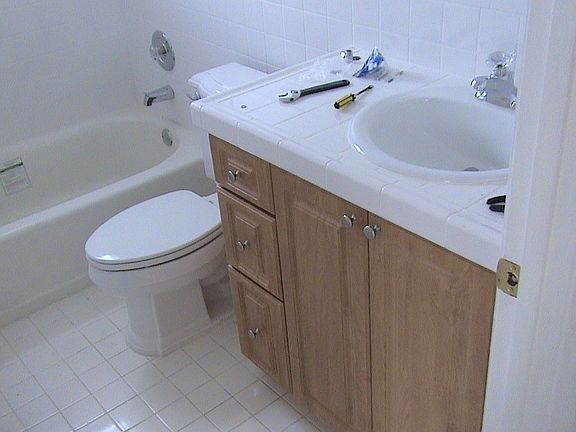 New tub, toilet, vanity