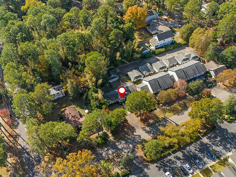 Aerial view of neighborhood