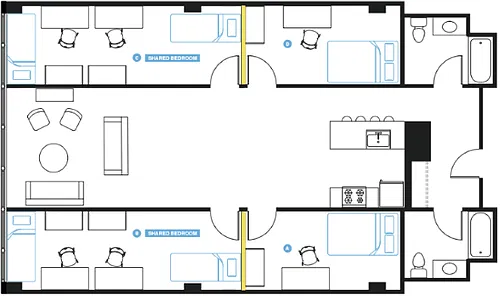 Floor plan 6 Person Private