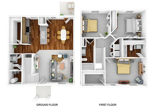 Floor plan 3 Bedroom 2.5 Bathroom w/Detached garage