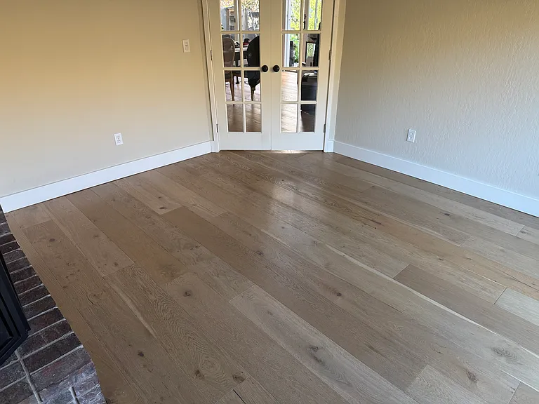 Family room or Office with Fireplace & ceiling fan