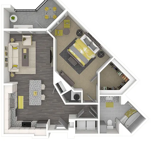 Floor plan The Amethyst (A1) | 784 SF