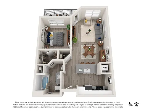 Floor plan 1x1 A - Premium