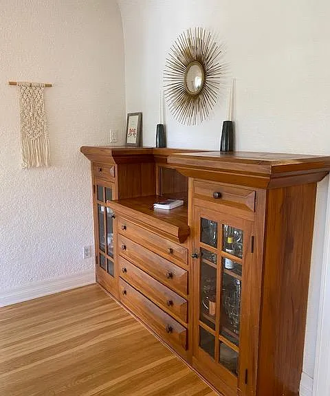 Original 1924 gumwood bar, great for storage or showcasing your treasures