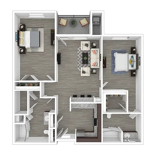 Floor plan 2 Bedroom Longhorn (50% - Affordable Program)