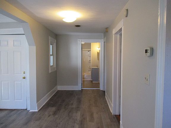 Hallway looking into bathroom
