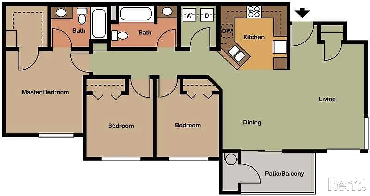 Floor plan 3 Bedroom 2 Bathroom