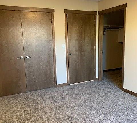 one bedroom has a walk in closet the other has a little smaller one