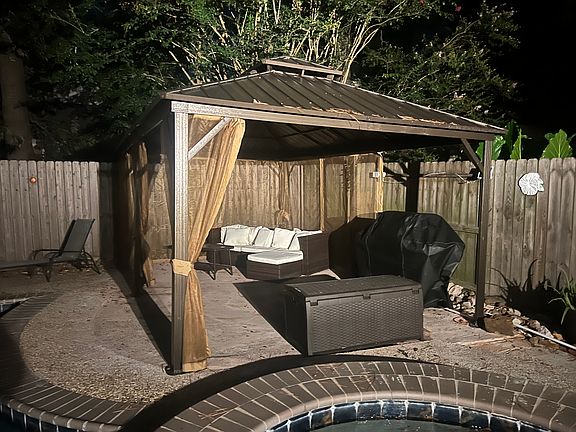 Backyard with pool, spa and gazebo