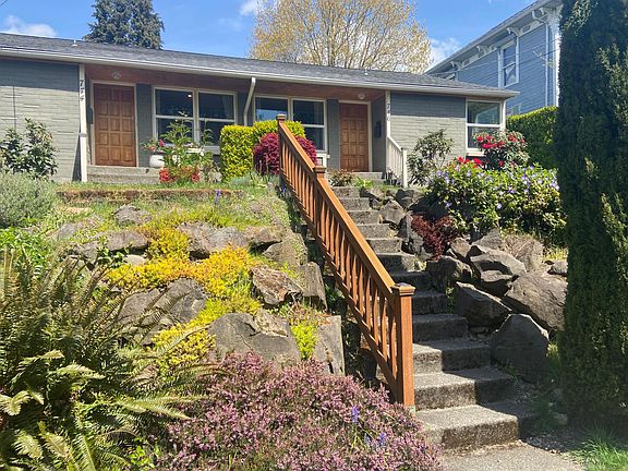 View from street - stairs required to access property