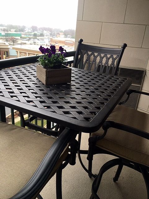 Balcony with white brick