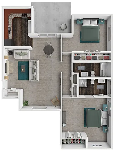 Floor plan Deluxe- 2Bed 2Bath