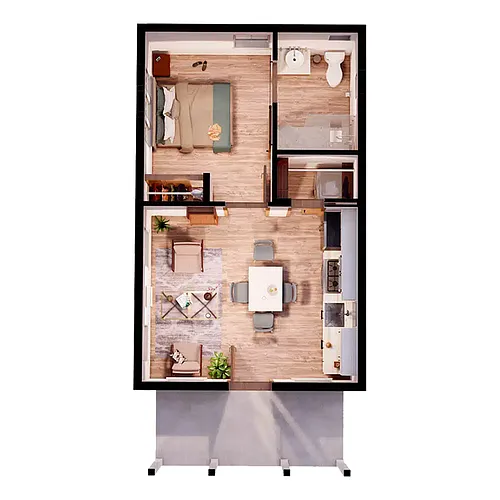 Floor plan 1x1 Tiny Home