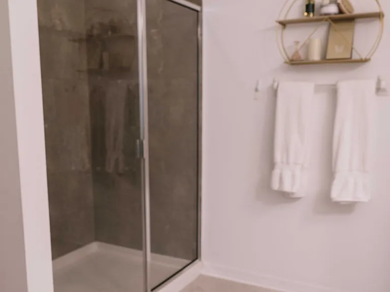 Master bathroom with spacious shower