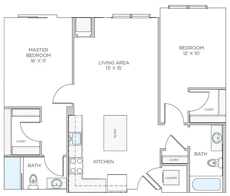 Floor plan 2 Bed/2 Bath-B5