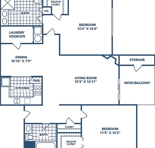 2 Bedroom | 2 Bath | 1217 SF 2 Bedroom | 2 Bath | 1217 SF