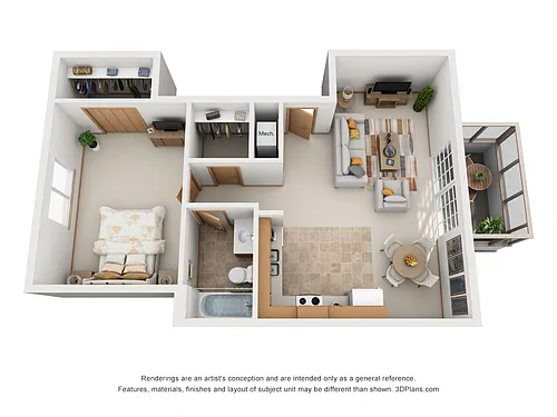 Floor plan One Bedroom A