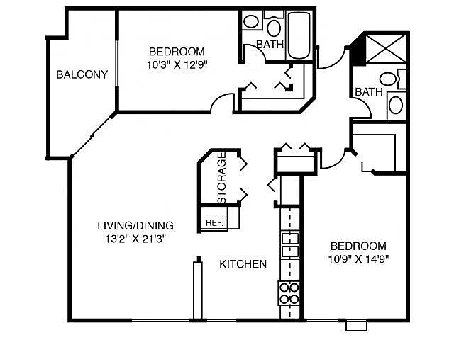 Floor plan 2W White Cedar