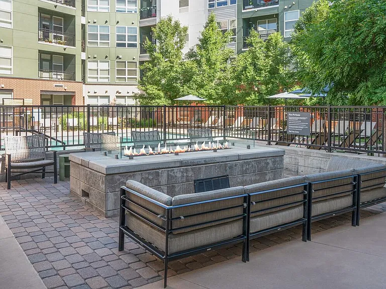 Outdoor lounge with fire pit