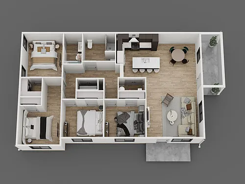 Floor plan 4 Bedroom Single Family - Ranch or Townhome