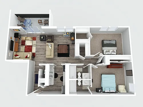 Floor plan 2 Bedroom 2 Bath