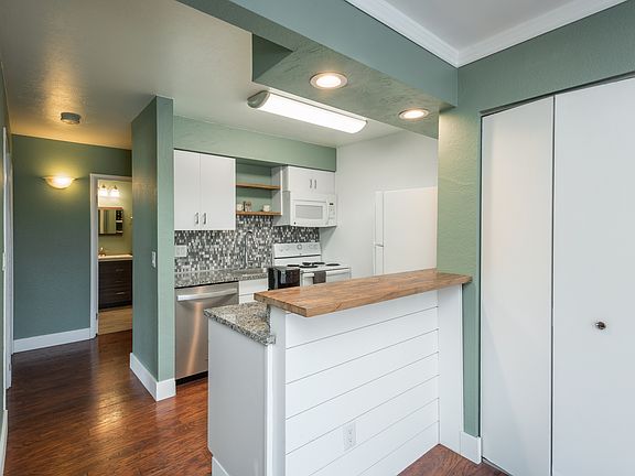 Open kitchen concept with breakfast counter.