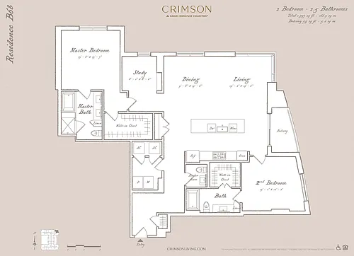 Floor plan Residence B6B with study