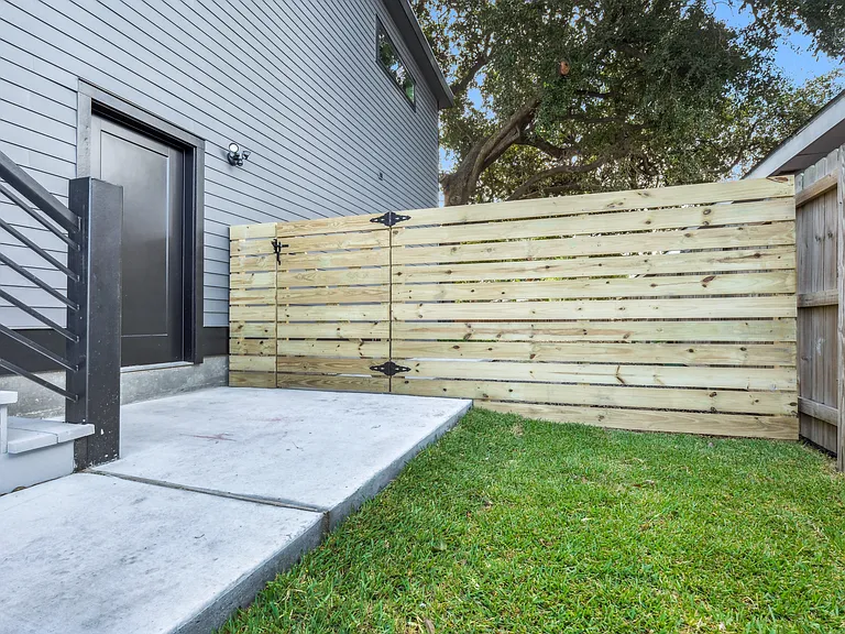 Gated backyard.