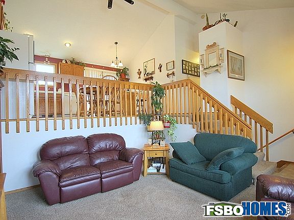 Living Room with Vaulted Ceiling