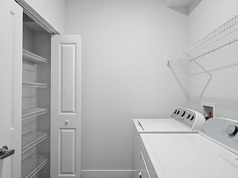 Simplify your routine with a washer and dryer inside your home.