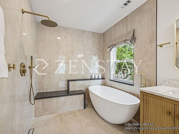Fully Renovated Master Bath with Open Shower and Soaker Tub