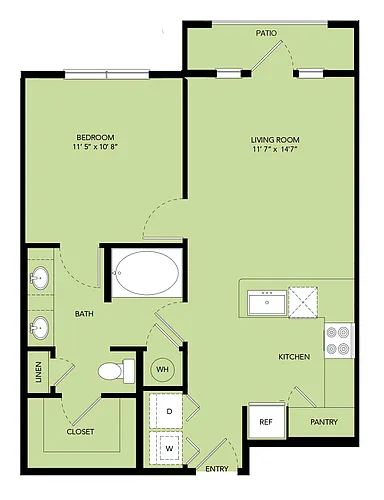 Floor plan A2-657sf-A26