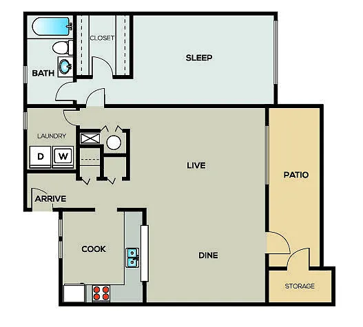 Floor plan 1x1 Elite